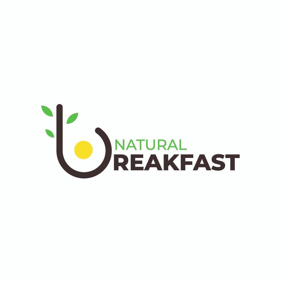 Healthy breakfast logo naturally vector