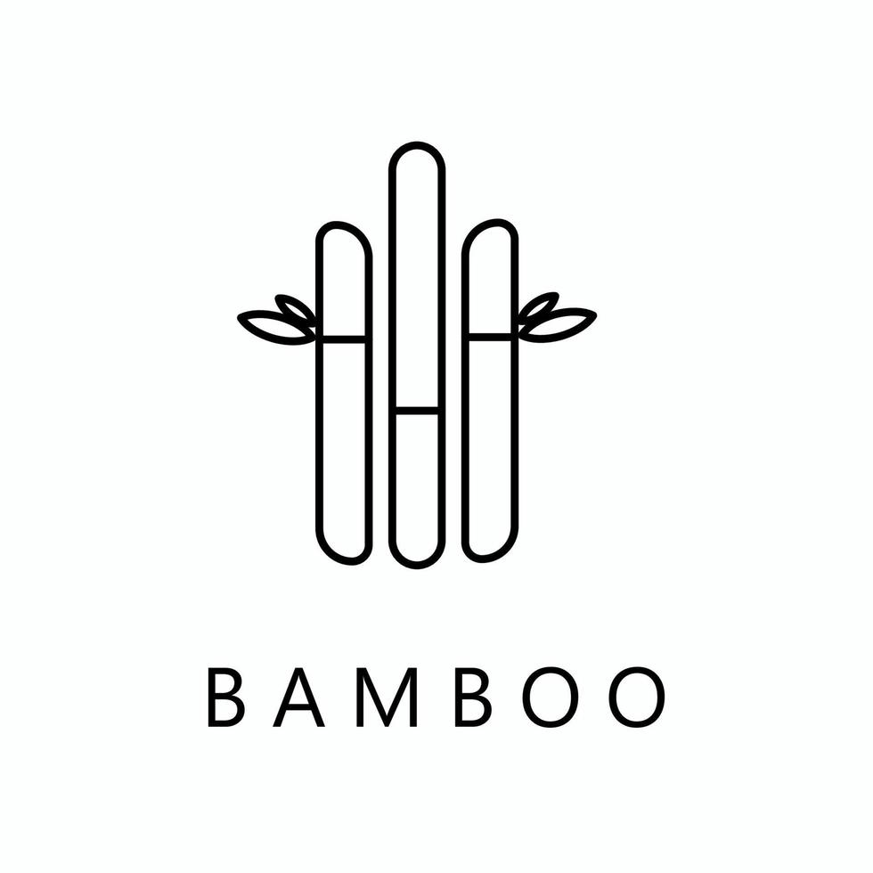 abstract and simple logo of abstract thick lines forming a bamboo tree vector