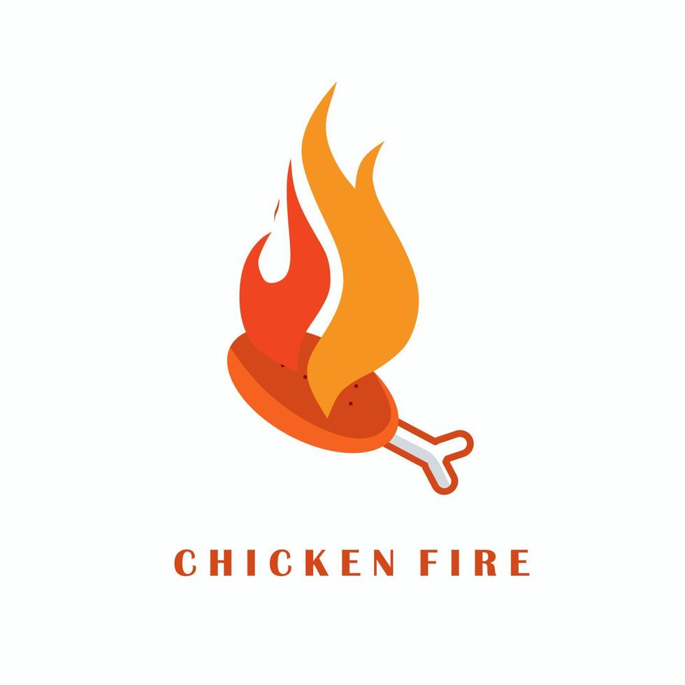 logotipo de muslo de pollo picante como ardiente vector