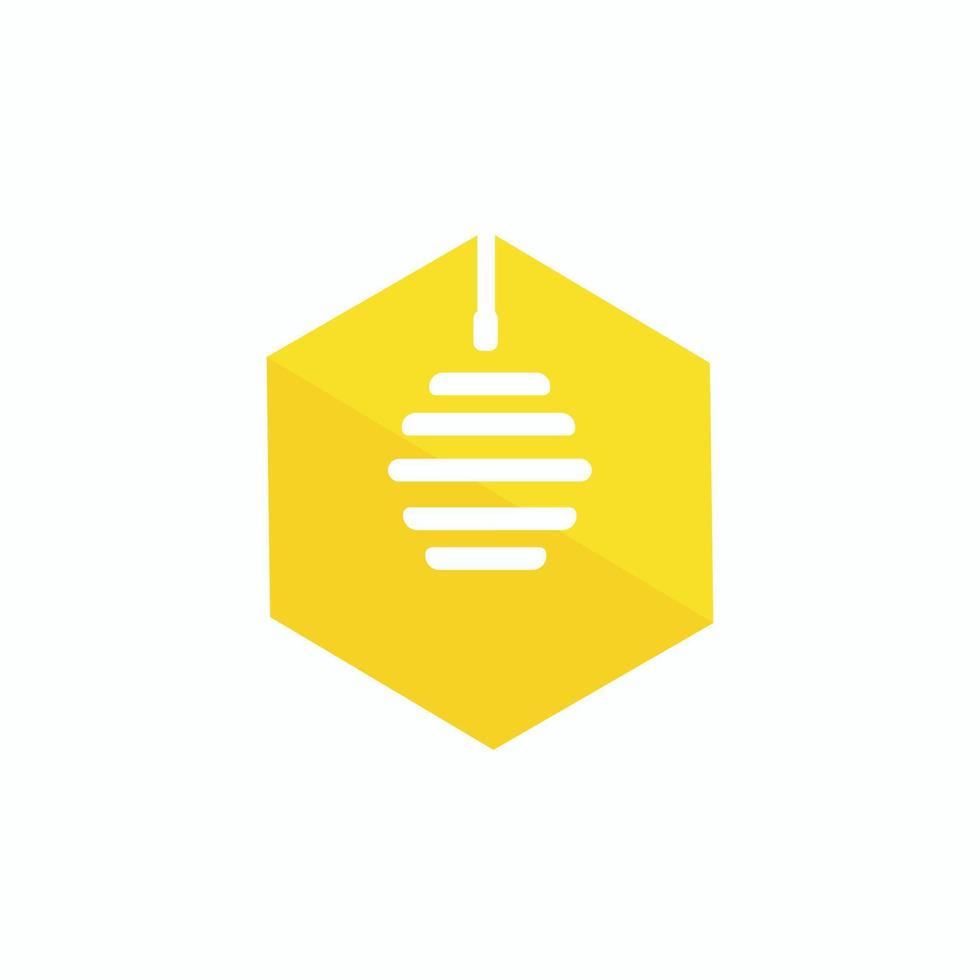 el logotipo del hexágono amarillo simboliza la mina de miel y la colmena vector