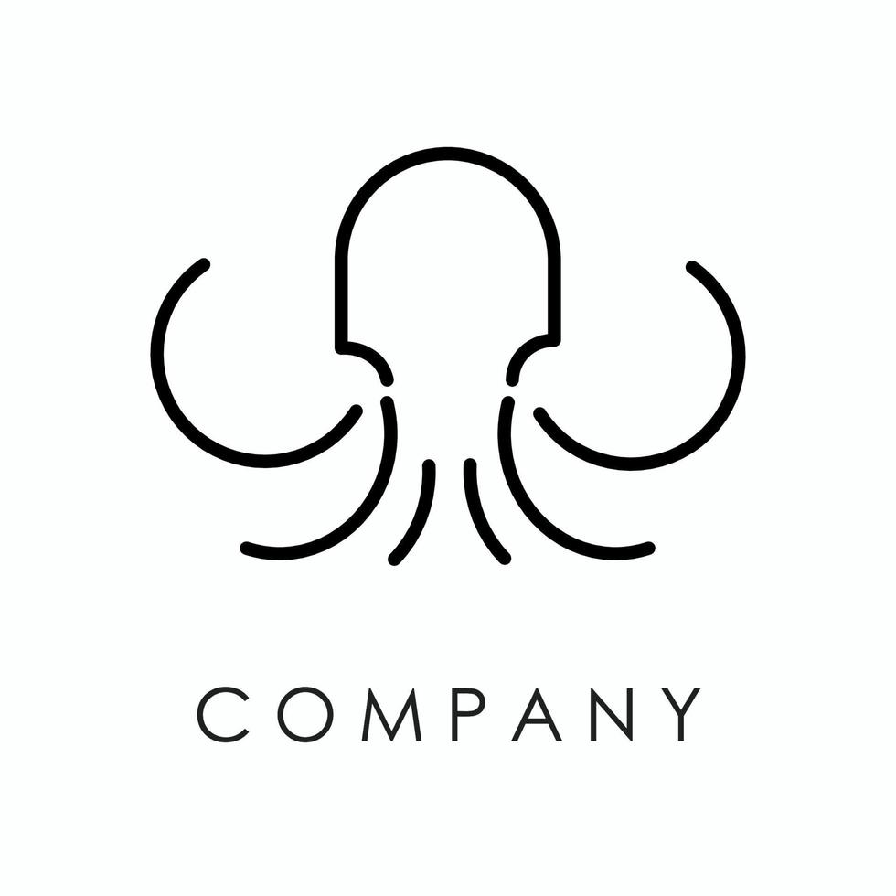 logotipo en negrita que representa pulpo o kraken vector