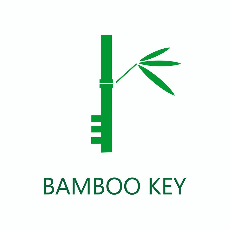 Bamboo tree logo with leaves with lock vector