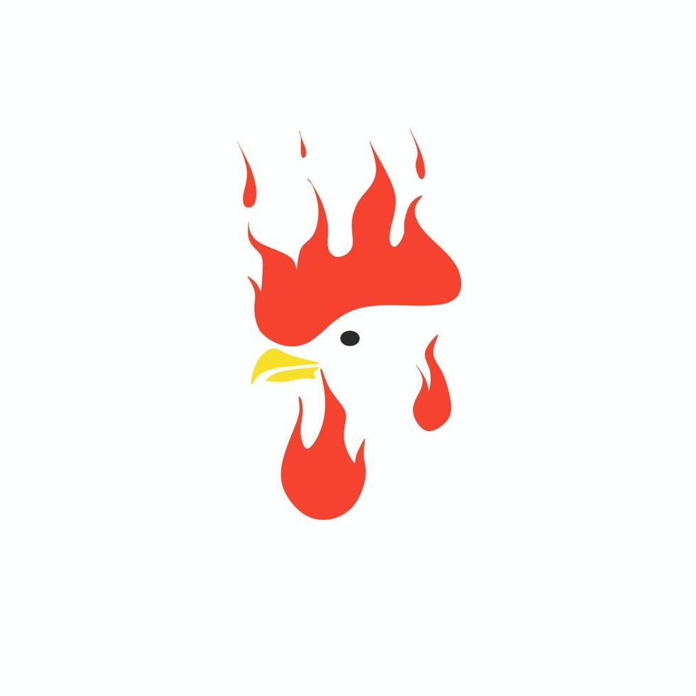 logotipo de cabeza de gallo caliente vector