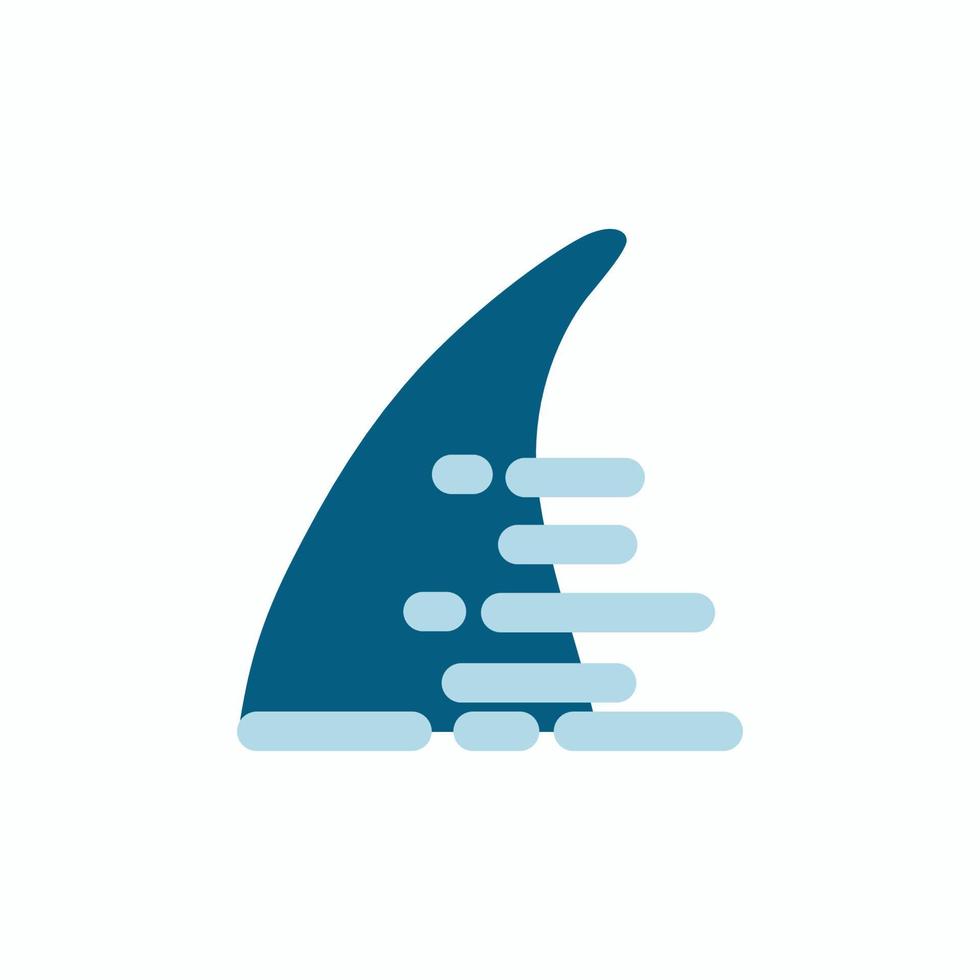 Shark fin logo appears on the water surface vector