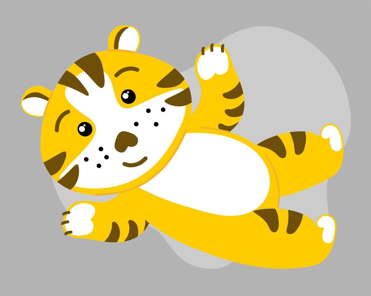 The tiger is Chinese, a funny character. The symbol of 2022. vector