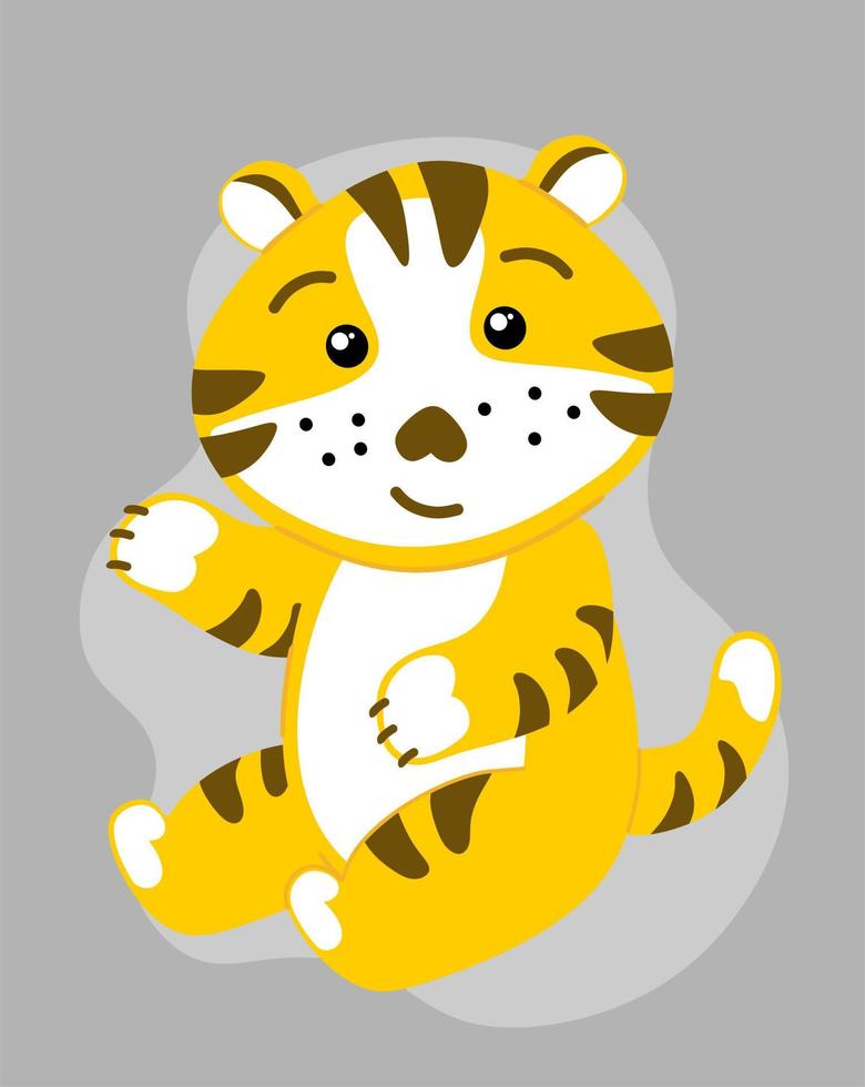 The tiger is Chinese, a funny character. The symbol of 2022. vector