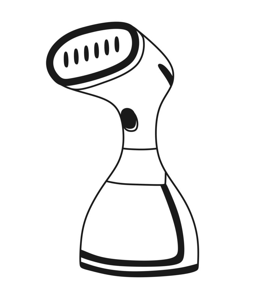 Clothes steamer home handmade Vector illustration in linear doodle style on a white background.