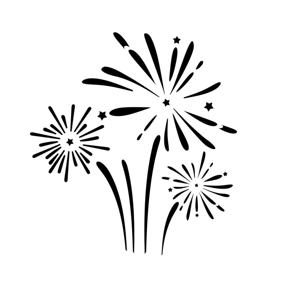 Fireworks isolated on a white background. Vector