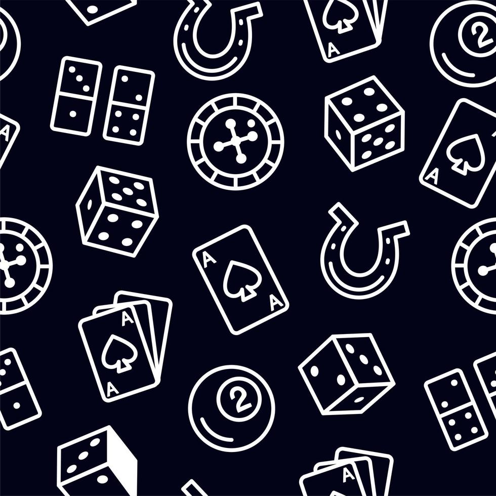 The casino pattern. Neon-style templates. Vector illustration in doodle
