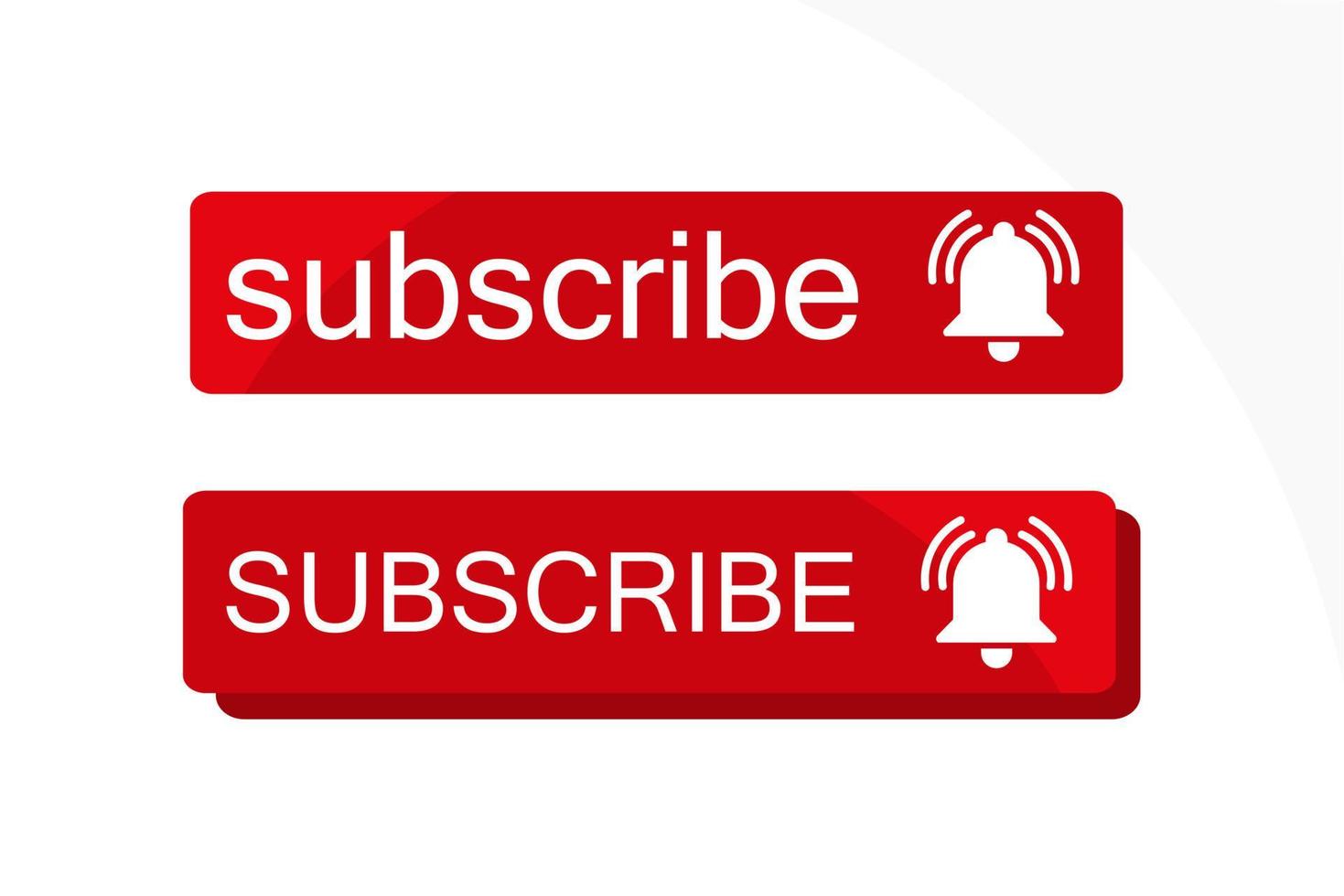 Subscribe and vector bell button. Red button subscribe to channel, blog. Social media background. Vector illustration.