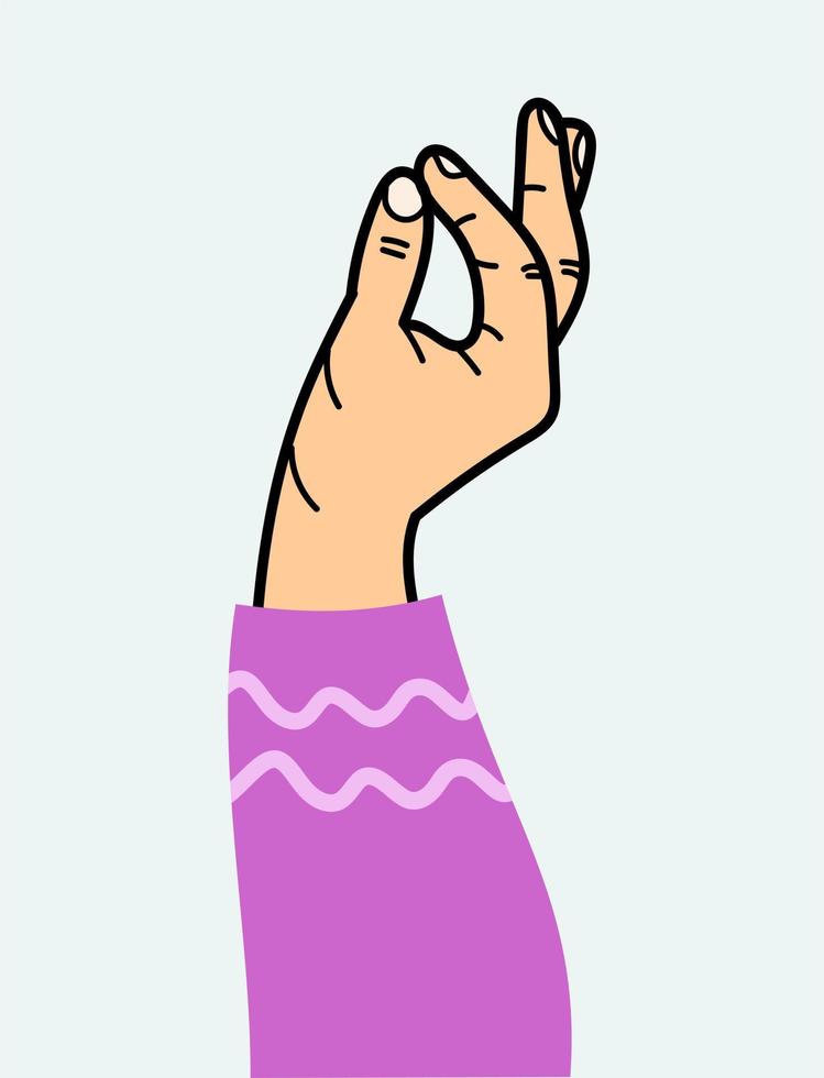 el gesto de la mano está bien. para uso en textiles, papel de embalaje, souvenirs, impresión, carteles, postales. v vector