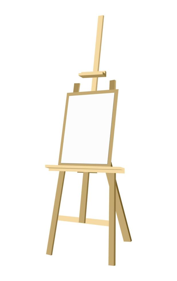 An easel with a blank canvas. Creativity and art. Vector illustration.