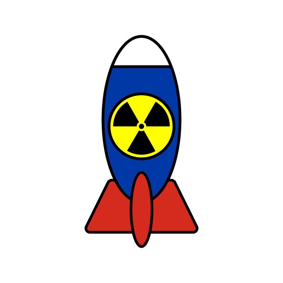 Bomb icon with Russia flag and bomb icon. Vector Illustration.