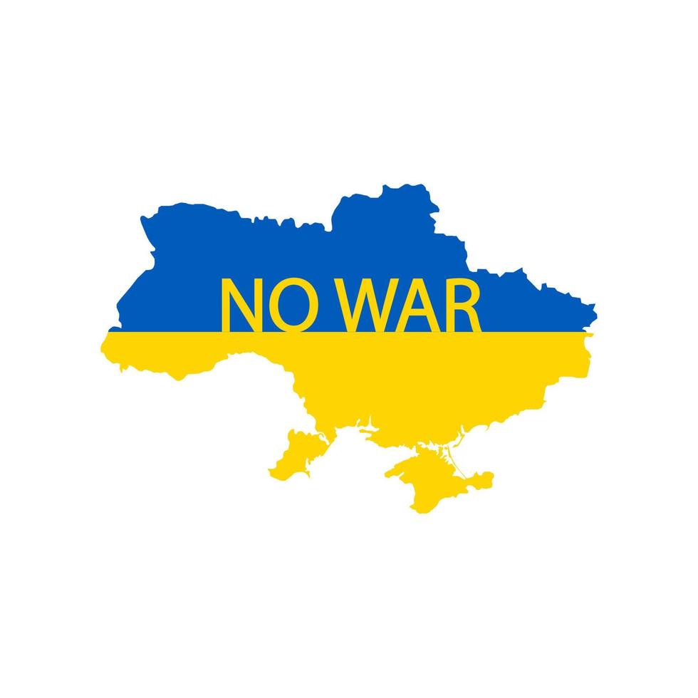 Ukraine map with NO WAR word. Vector Illustration.