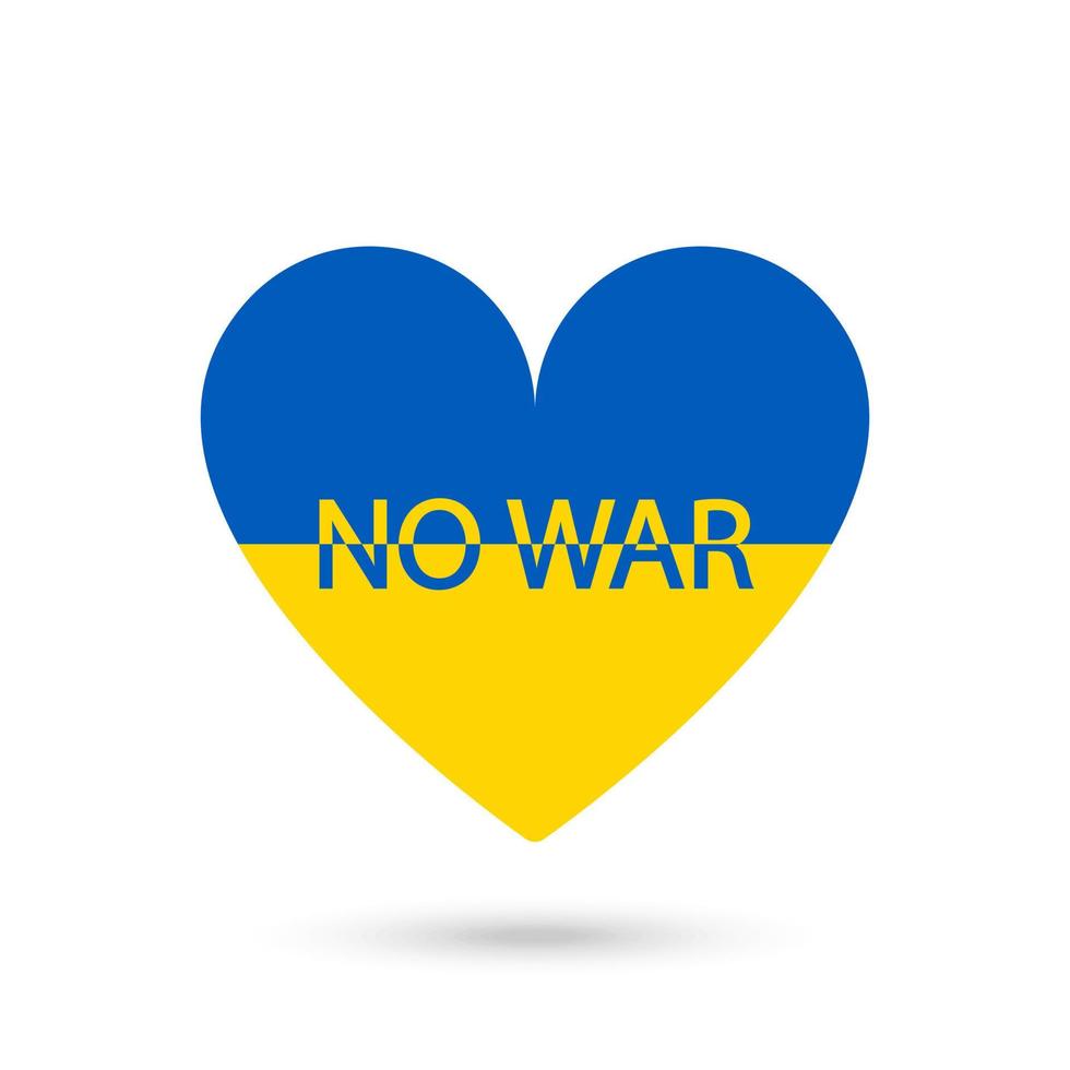 Save Ukraine. Heart in blue and yellow tones and no war. vector