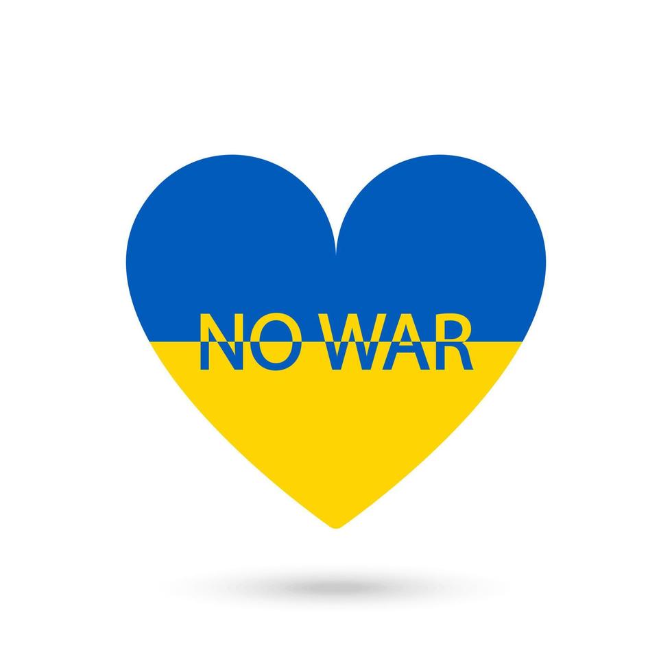 Save Ukraine. Heart in blue and yellow tones and no war. vector