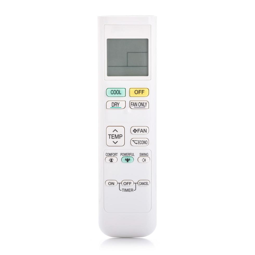 White remote control for air conditioner isolated on white photo