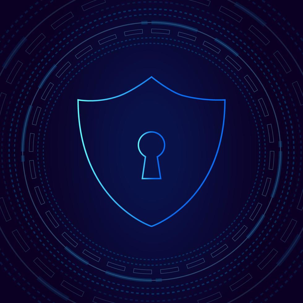 Cyber security technology concept , Shield With Keyhole icon on circuit board , personal data , vector