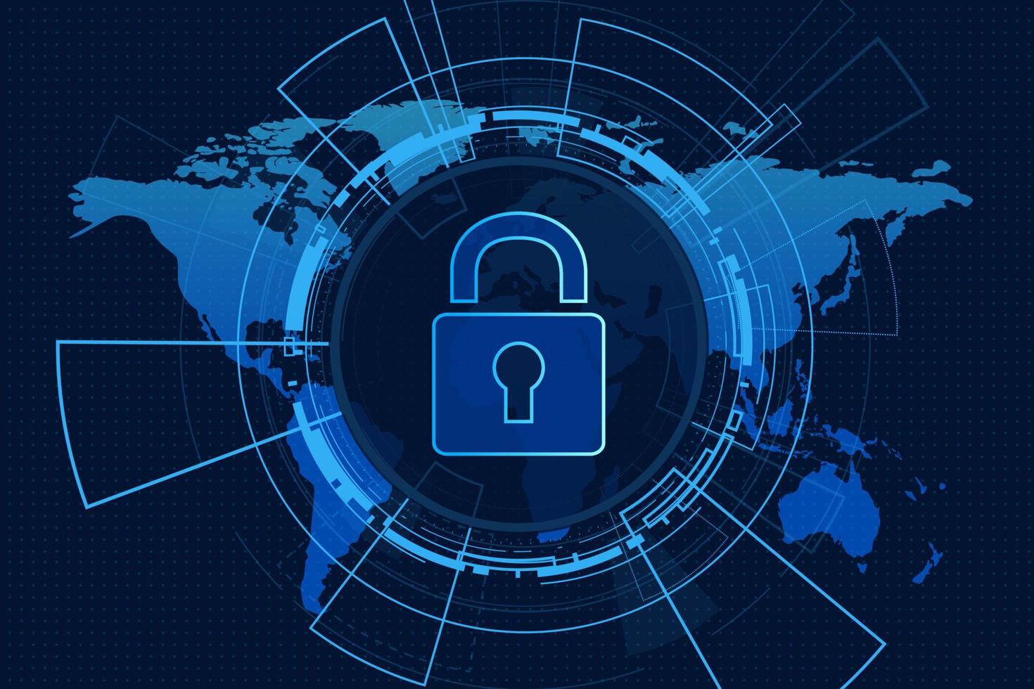 Cyber security technology concept , Shield With Keyhole icon on circuit board , personal data vector