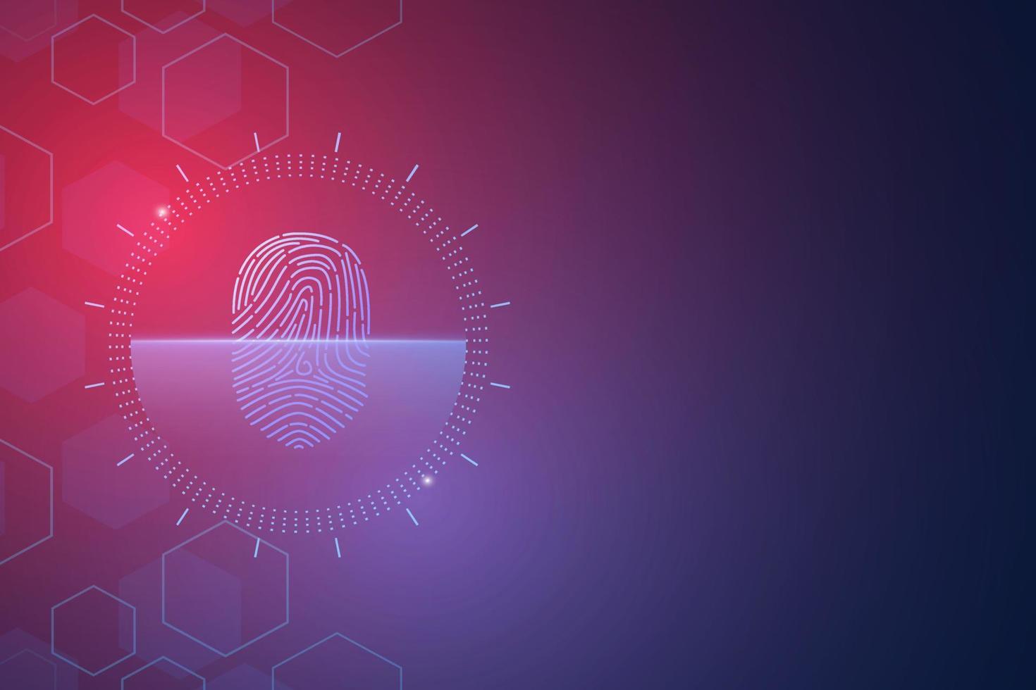 scan fingerprint, Cyber security and password control through fingerprints, access with biometrics identification vector