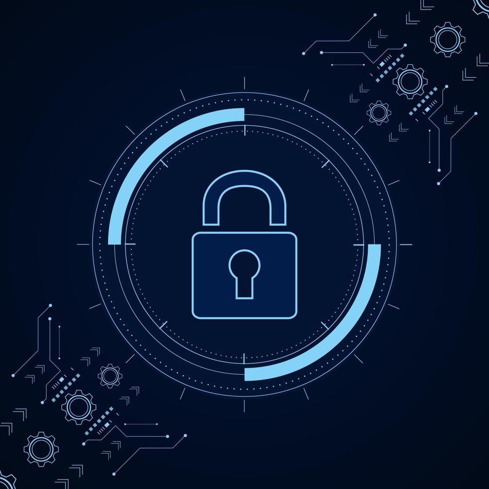 Cyber security technology concept , Shield With Keyhole icon on circuit board , personal data vector