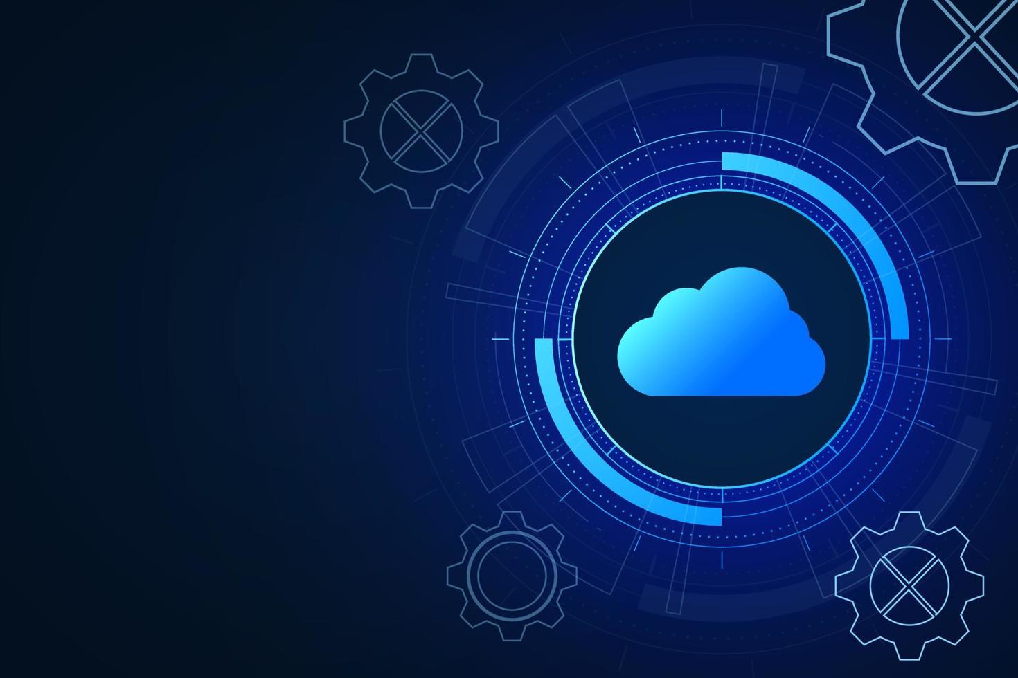 Modern cloud technology futuristic, online storage, work from home vector