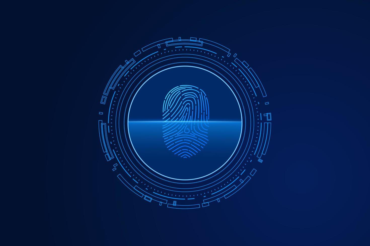 scan fingerprint, Cyber security and password control through fingerprints, access with biometrics identification vector