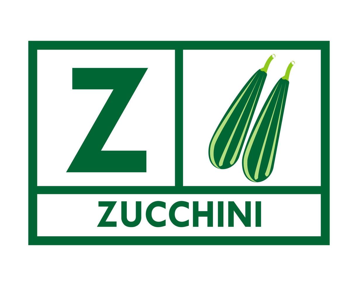 zucchini logo template illustration. suitable for farming, school children etc vector