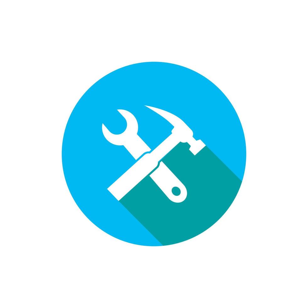 This is repair icon logo. there are hammer and wrench vector icon logo