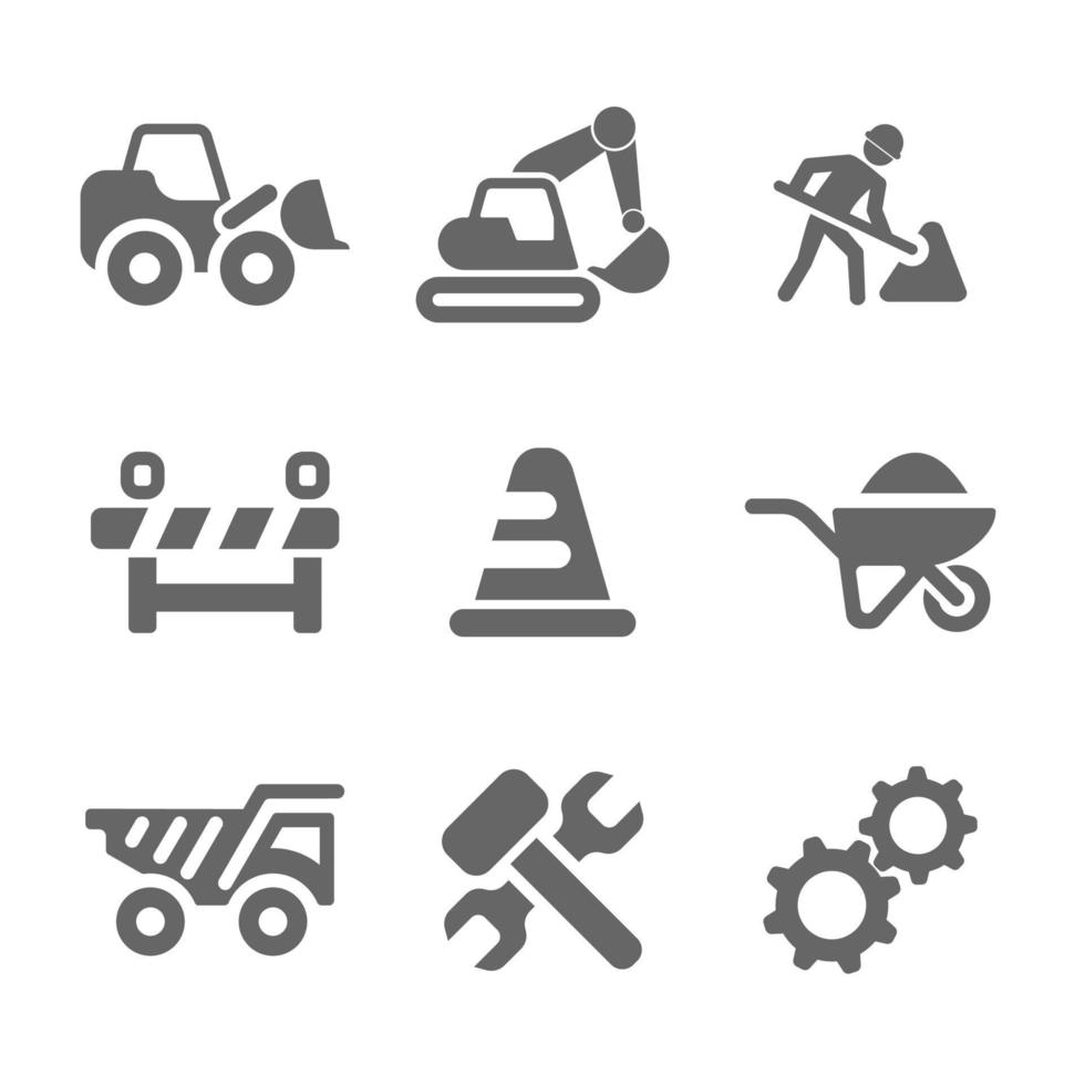 construction and building work simple icon vector