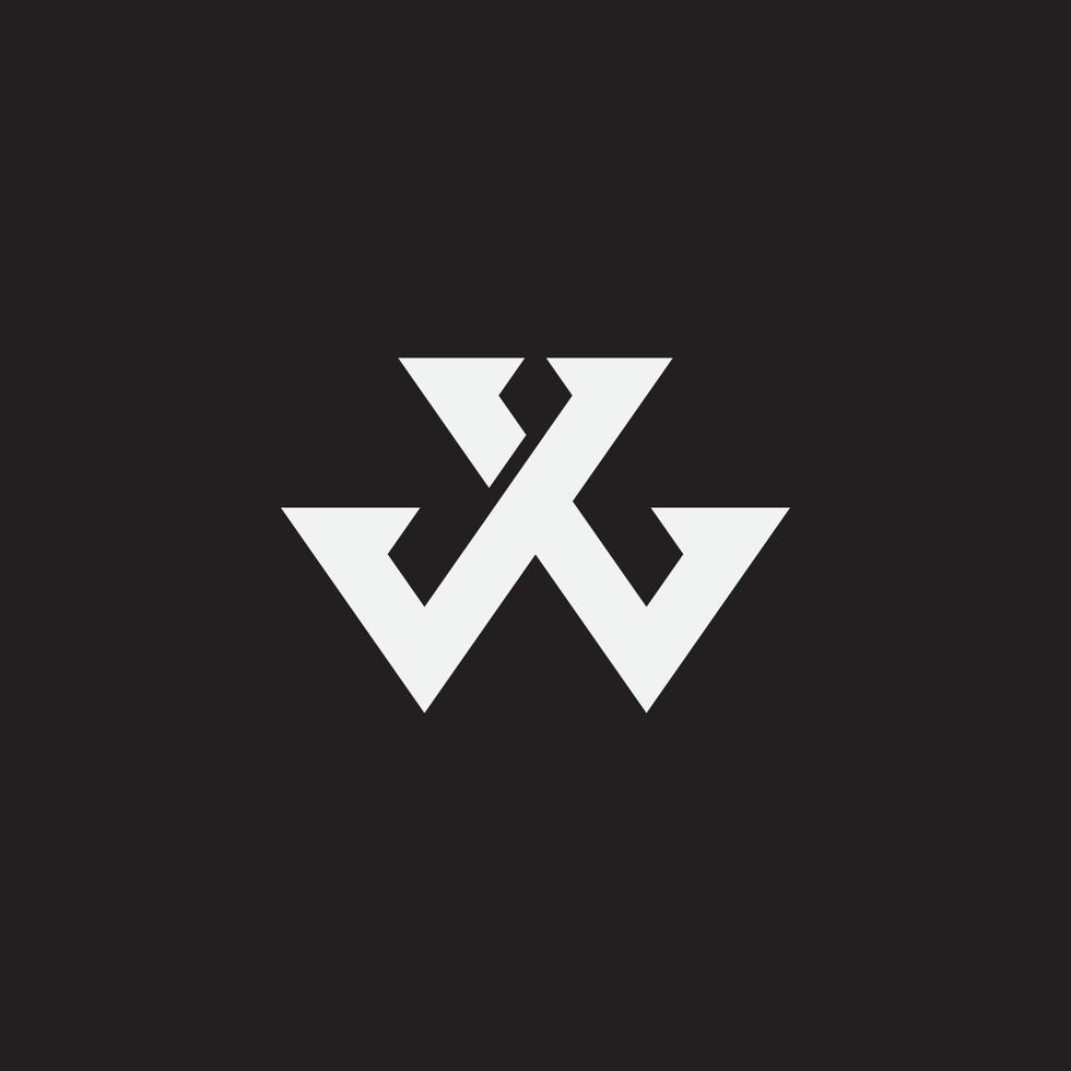 Initial letter JW monogram logo. vector