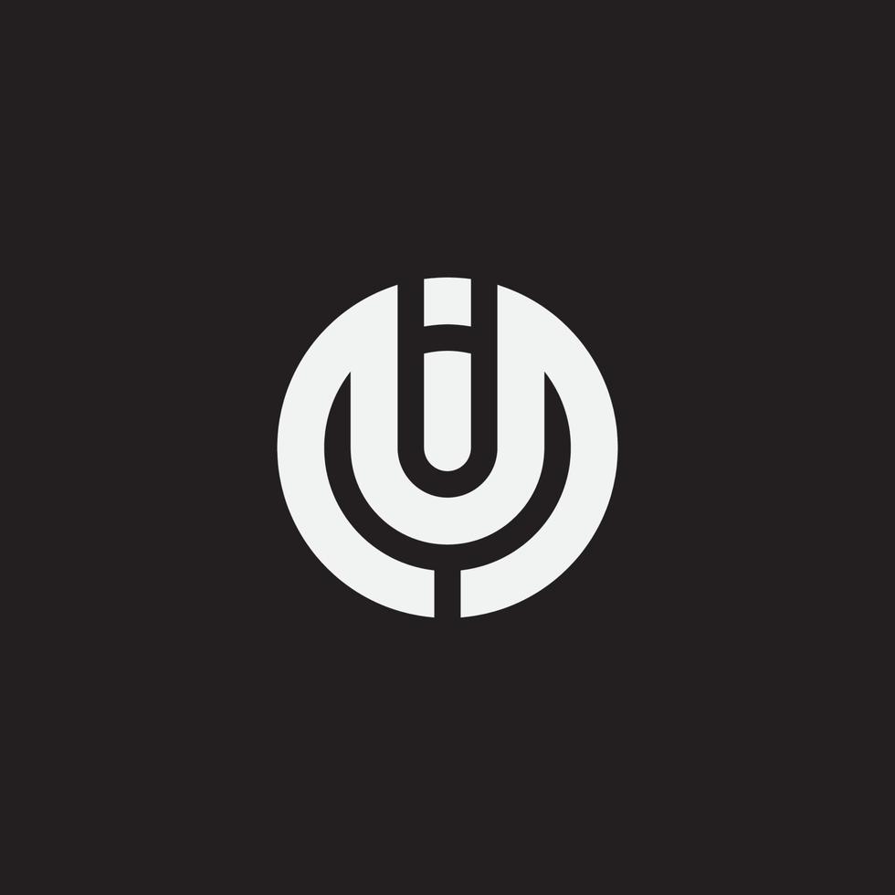 Initial letter MI circle monogram logo. vector
