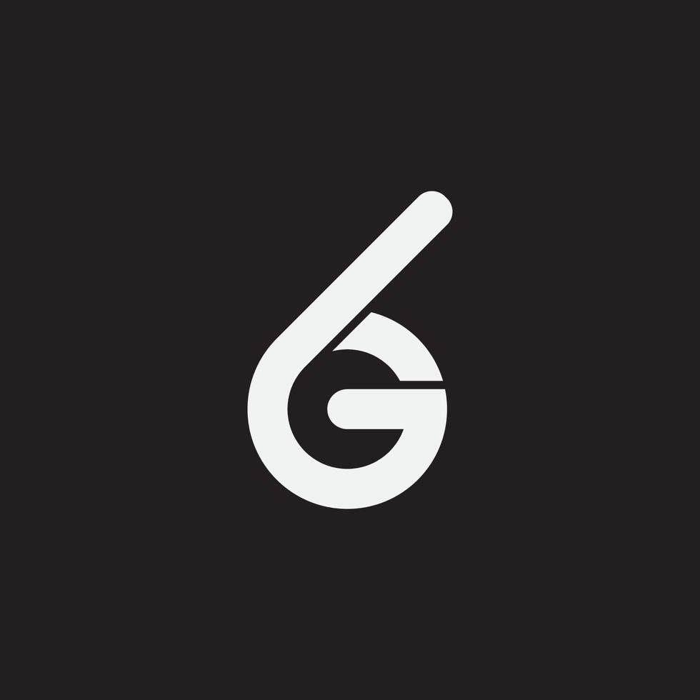 Initial letter G6 or 6G monogram logo. vector