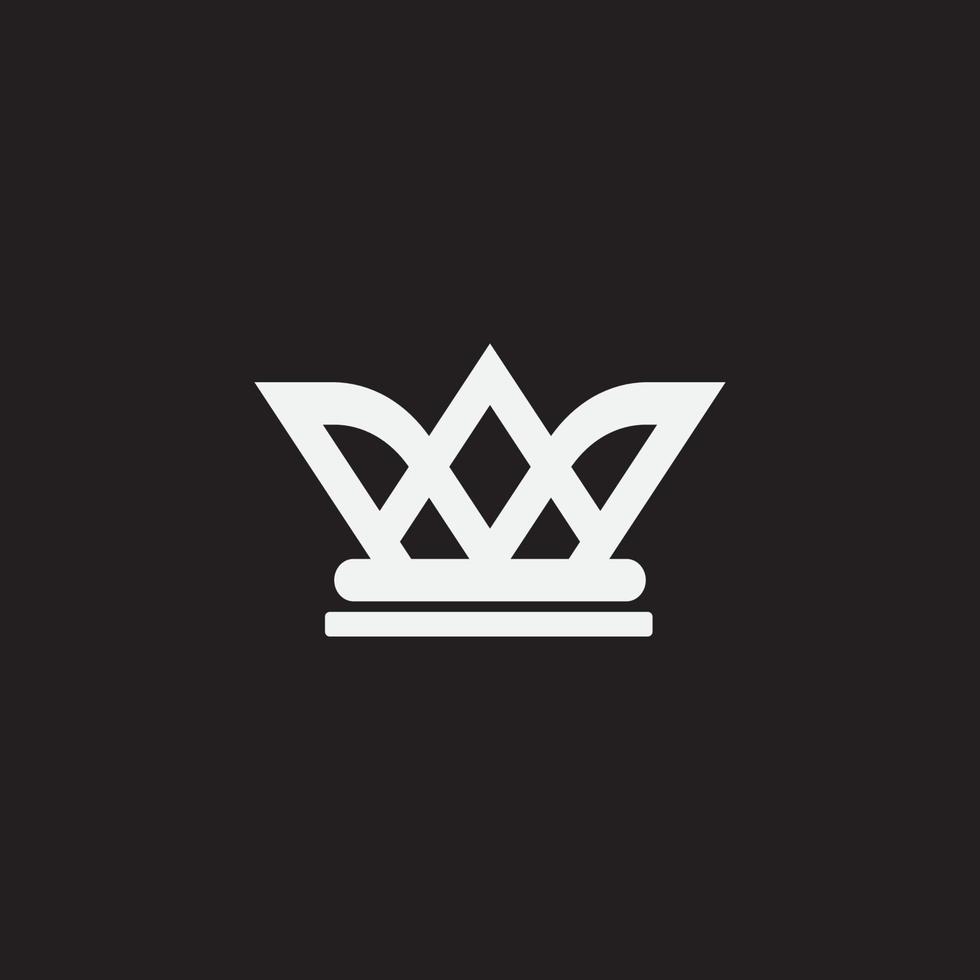 logotipo del monograma de la corona de la letra inicial aw o wm. vector