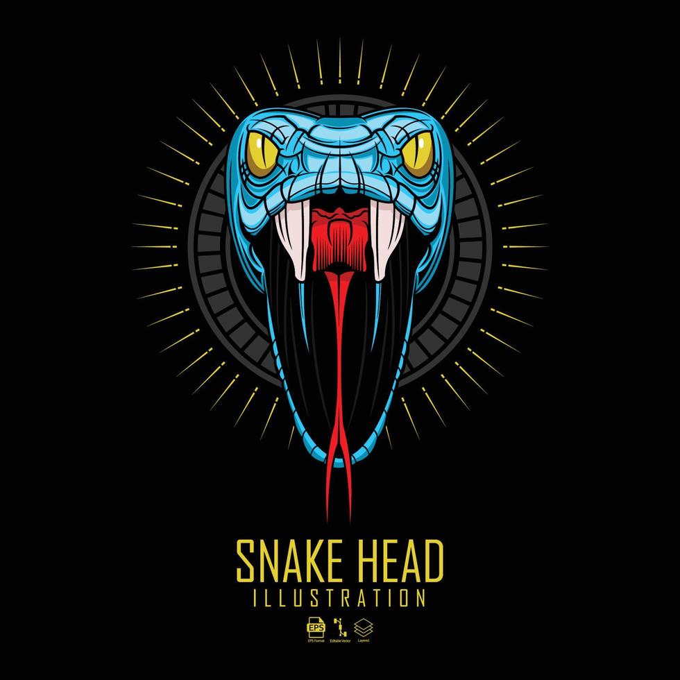Ilustración de cabeza de serpiente.eps vector