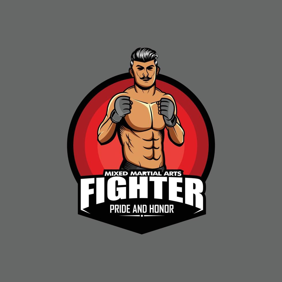 MMA FIGHTER ILLUSTRATION vector