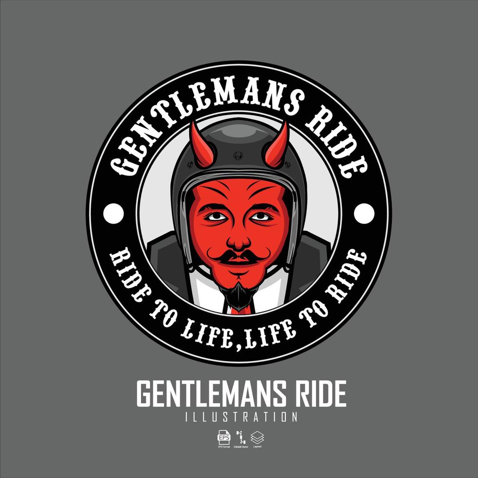 GENTLEMANS RIDE ILLUSTRATION WITH A GRAY BACKGROUND.eps vector