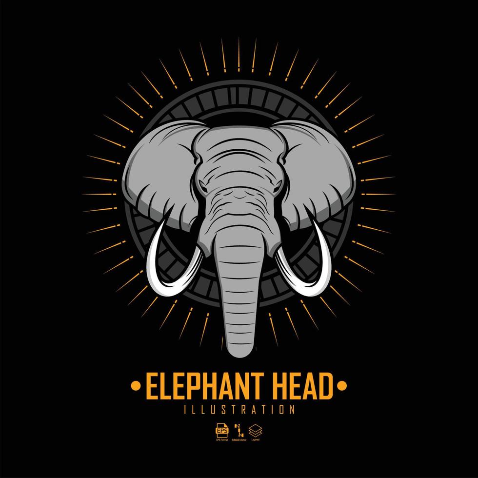 ELEPHANT HEAD ILLUSTRATION.eps vector