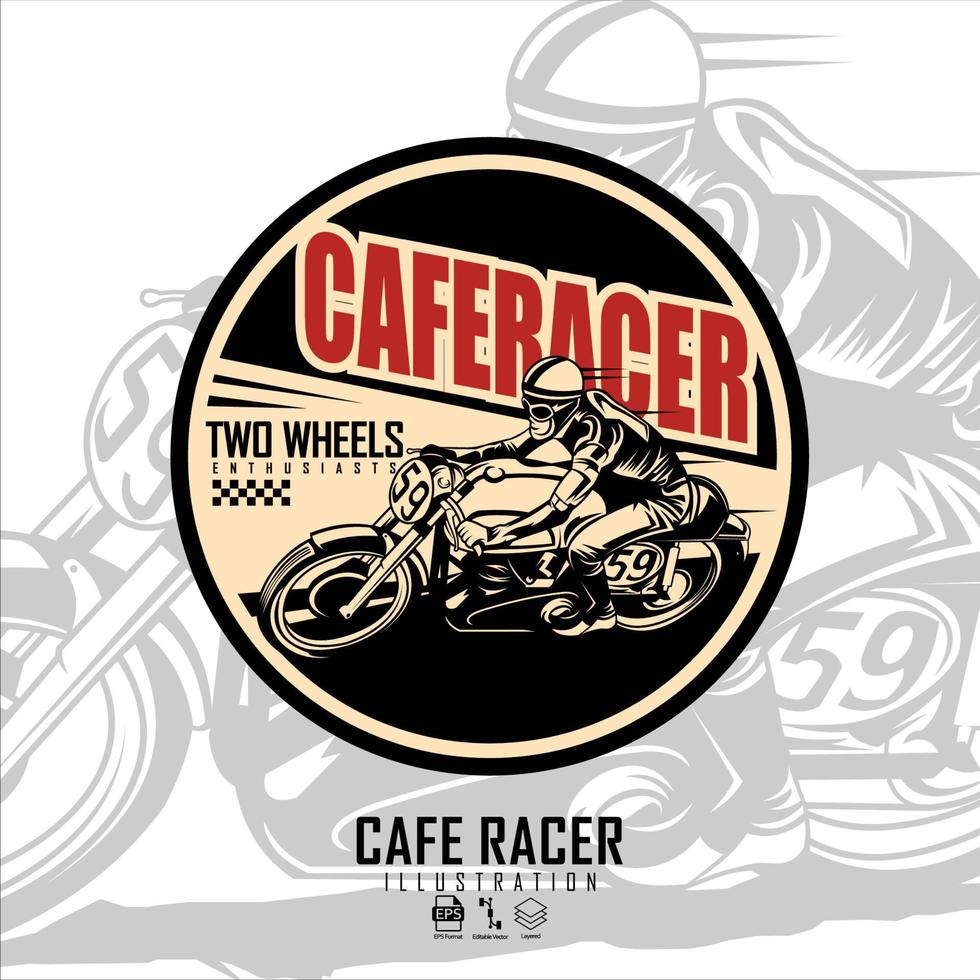 VINTAGE CAFERACER ILLUSTRATION 3, READY FORMAT EPS 10.eps vector