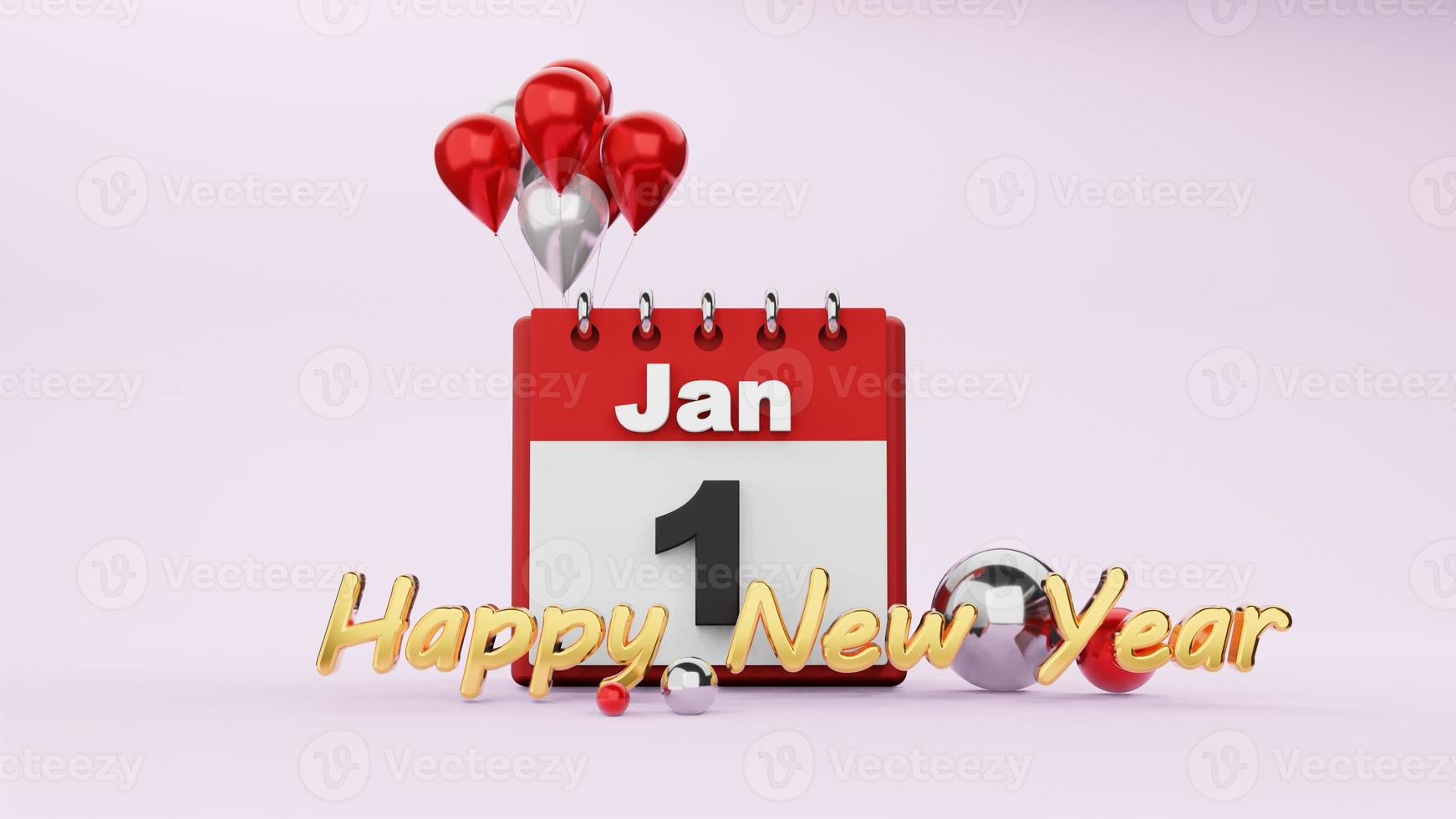 happy new year concept , 3D rendering photo