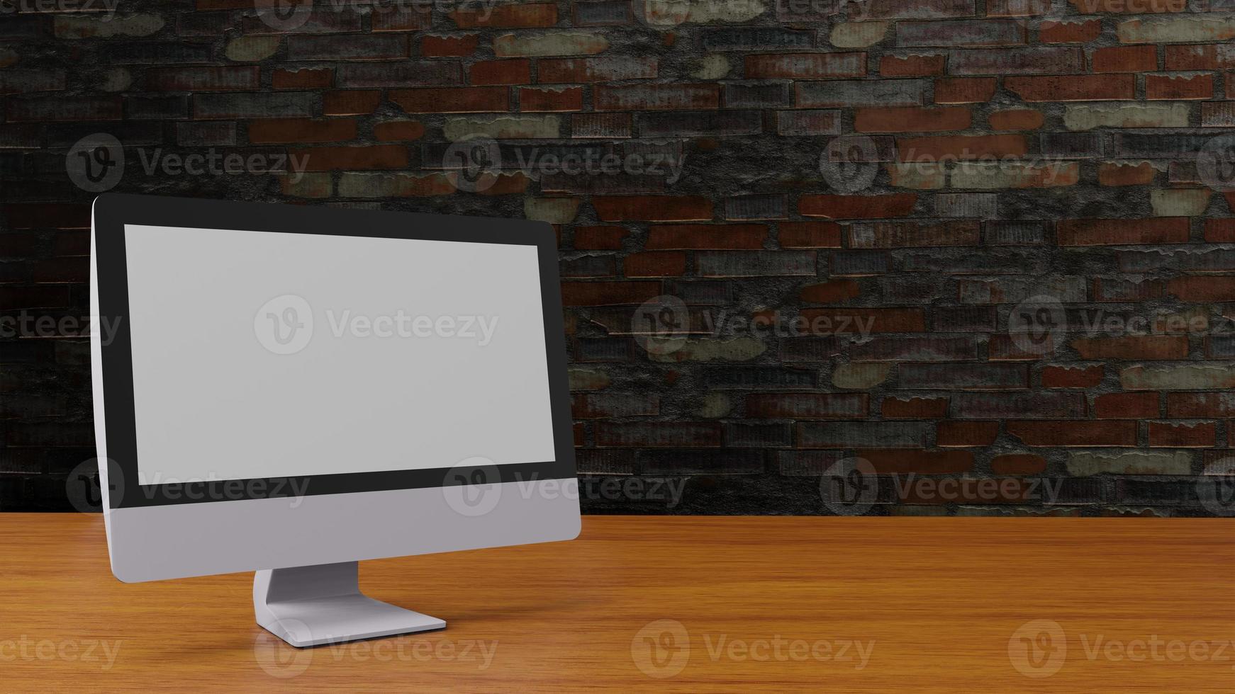 Computer Monoblock Monitor Display , 3D render photo