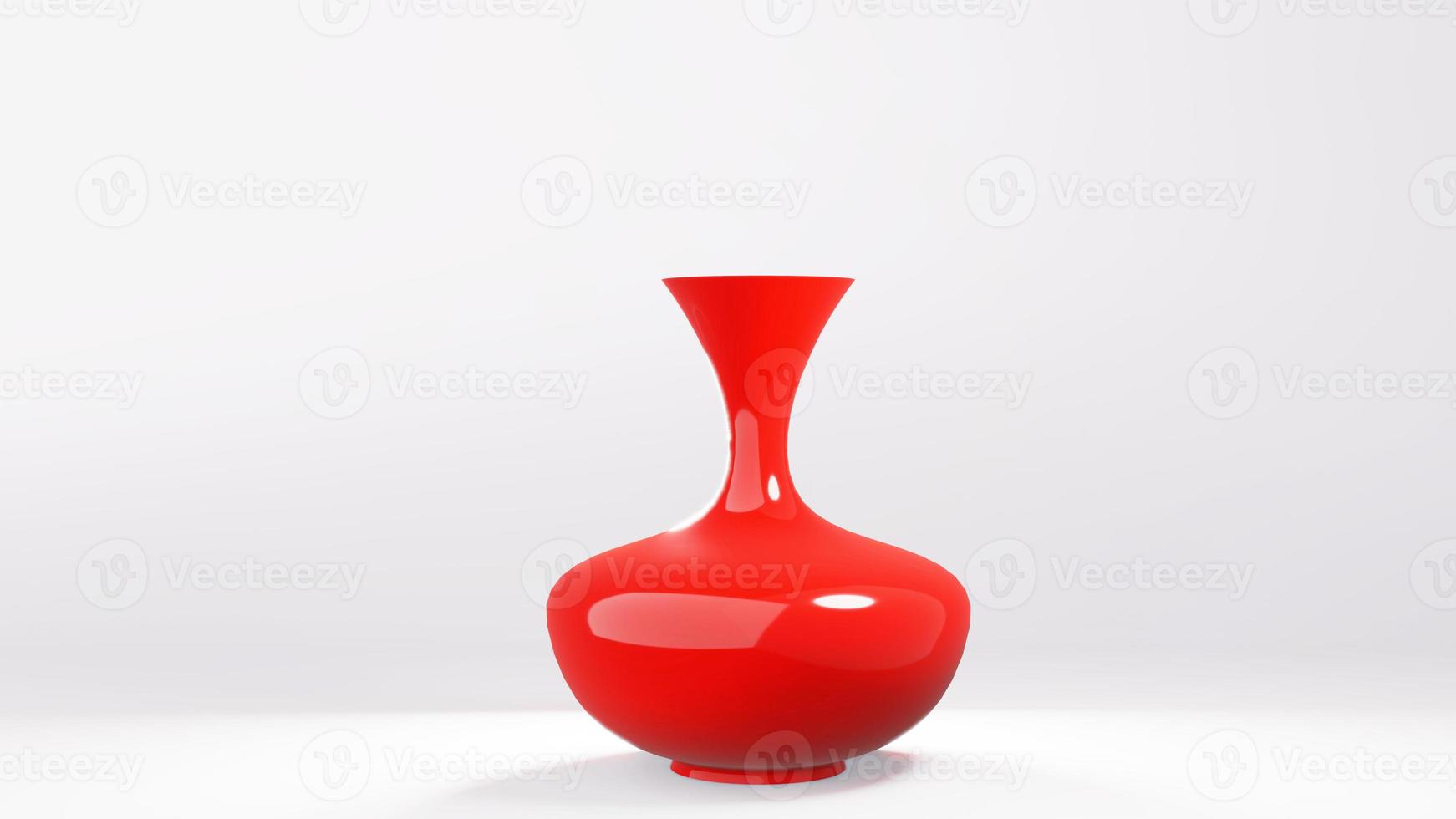 red  curved vases 3d render photo