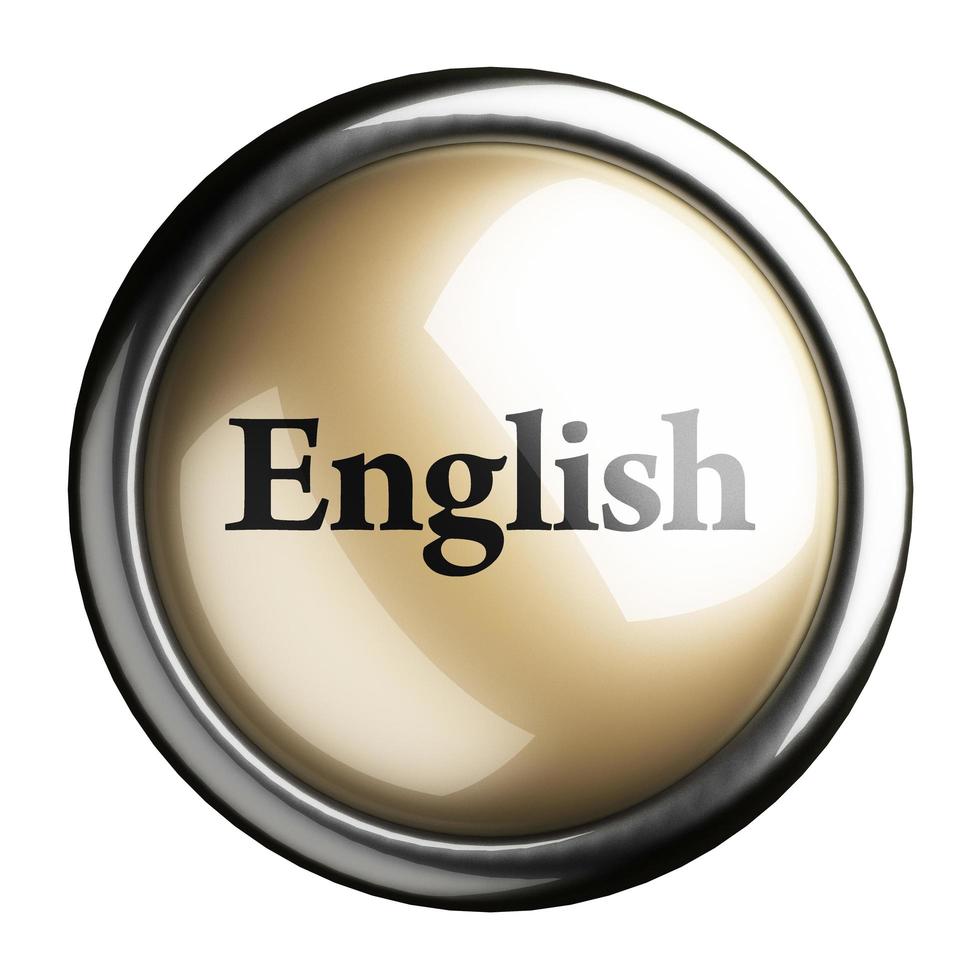 English word on isolated button photo