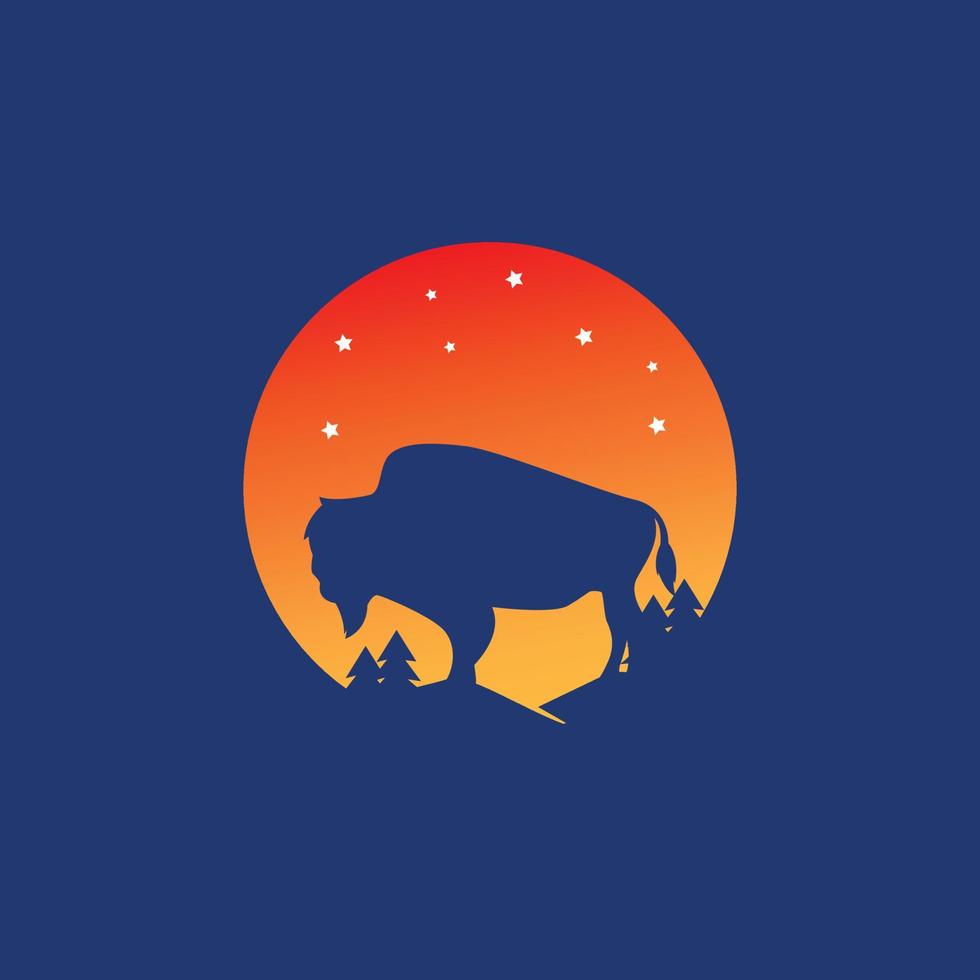 Bison Logo Design Template vector