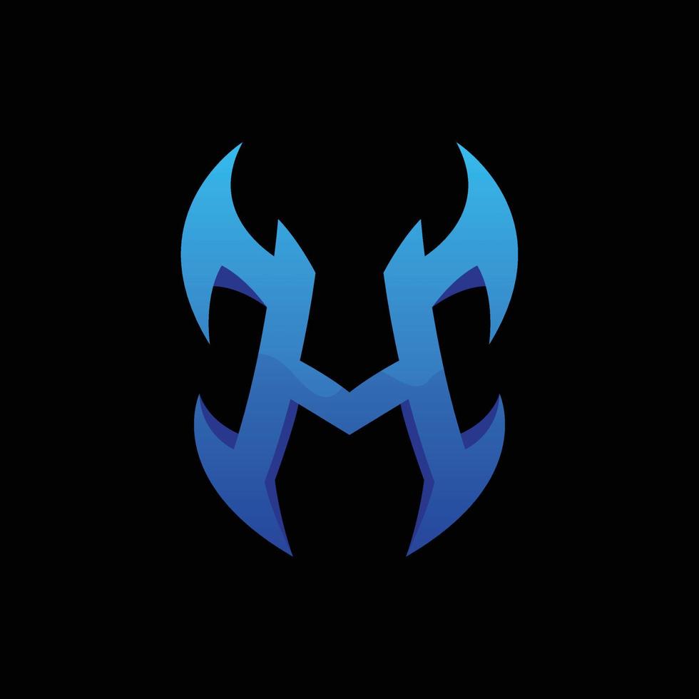 diseño de logotipo con letra azul h vector