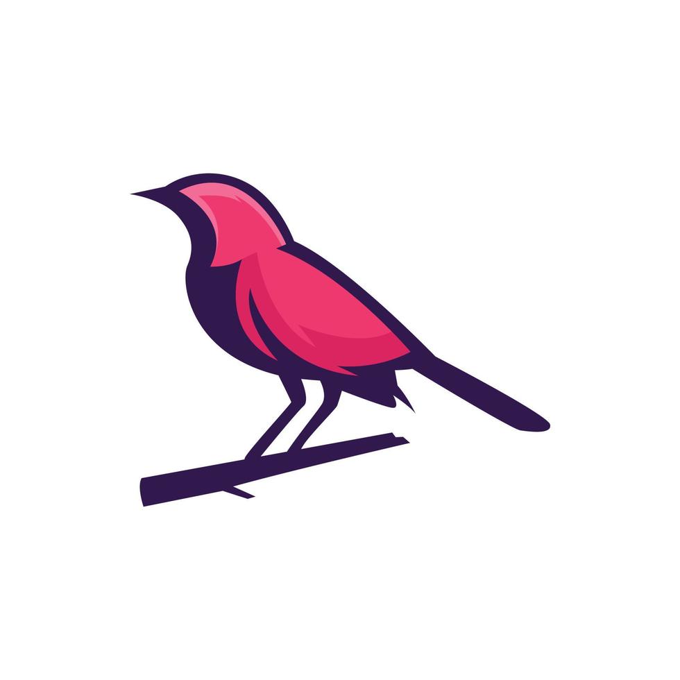 diseño de logotipo de animal de pájaro rojo vector