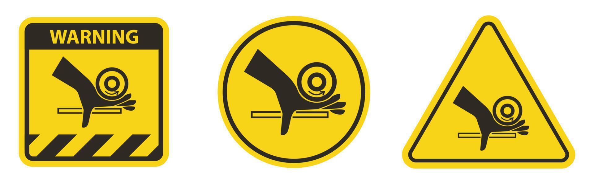 Hand Crush Roller Pinch Point Symbol Sign Isolate on White Background,Vector Illustration vector