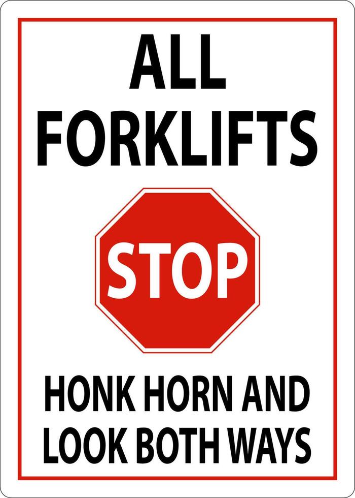 Honk Horn and Look Both Ways Sign On White Background vector