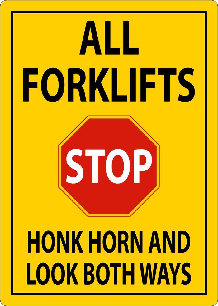 Honk Horn and Look Both Ways Sign On White Background vector