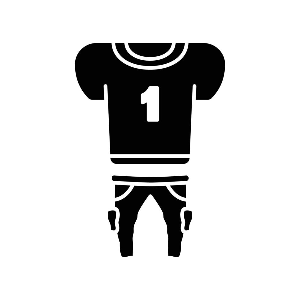 uniform icon. glyph style. silhouette. Suitable for american football icon. simple design editable. Design template vector